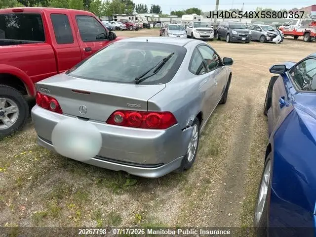 2005 Acura Rsx Premium VIN: JH4DC548X5S800367 Lot: 20267798