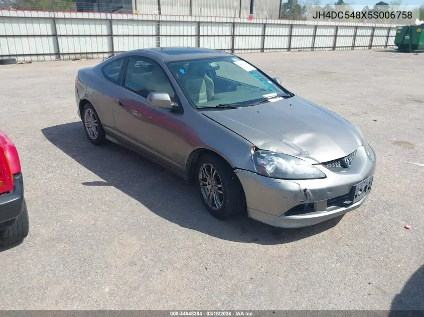 2005 Acura Rsx VIN: JH4DC548X5S006758 Lot: 44648394