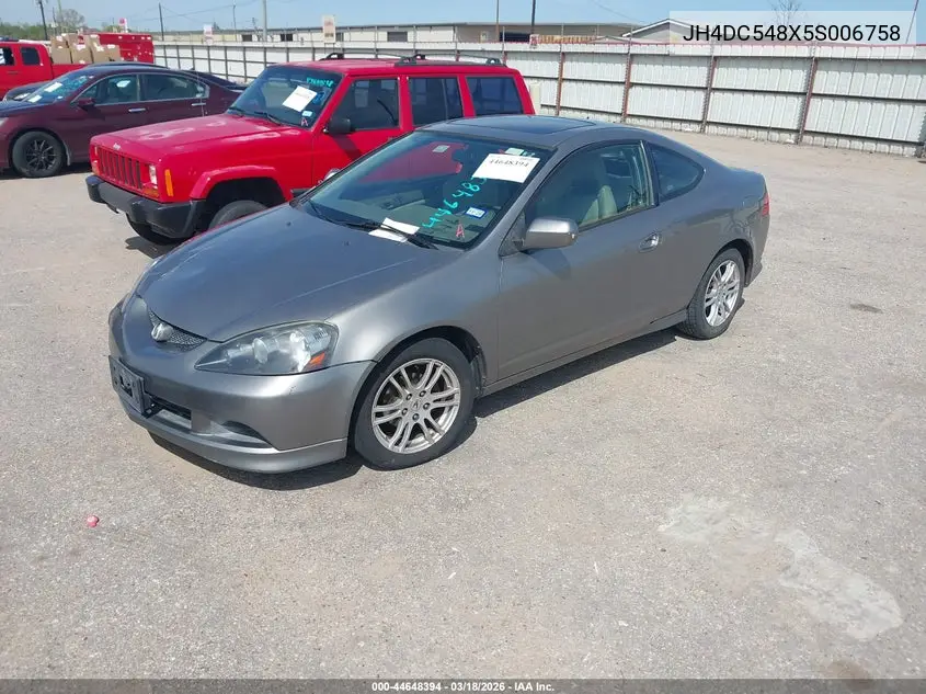 2005 Acura Rsx VIN: JH4DC548X5S006758 Lot: 44648394