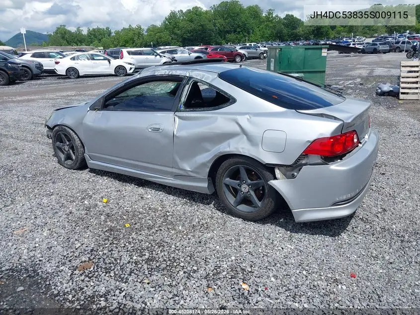 2005 Acura Rsx VIN: JH4DC53835S009115 Lot: 45208174