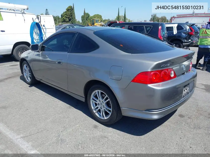 2005 Acura Rsx VIN: JH4DC54815S010231 Lot: 45337882