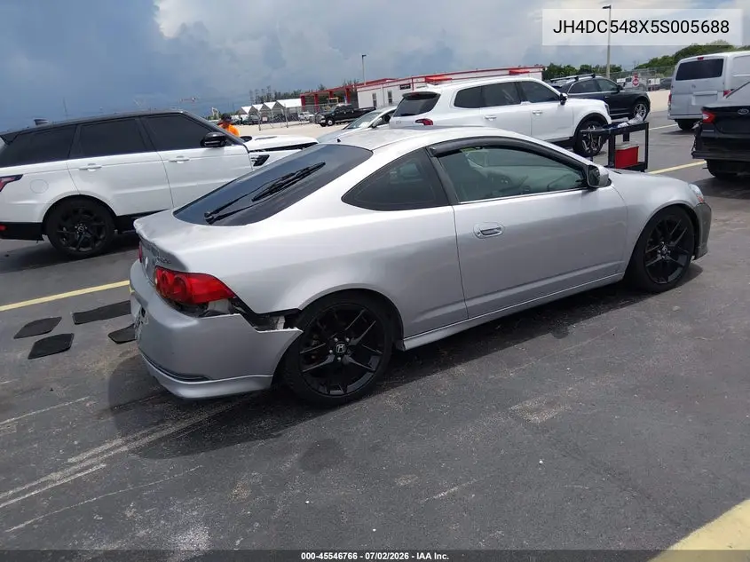 2005 Acura Rsx VIN: JH4DC548X5S005688 Lot: 45546766