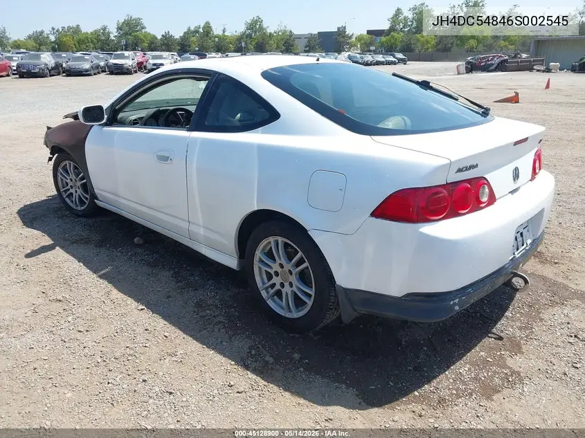 2006 Acura Rsx VIN: JH4DC54846S002545 Lot: 45128900