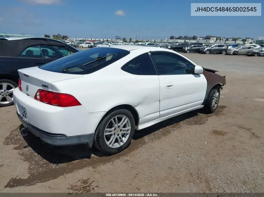 2006 Acura Rsx VIN: JH4DC54846S002545 Lot: 45128900