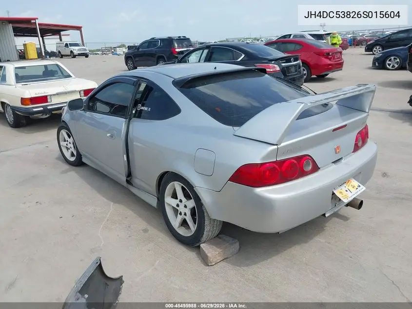 2006 Acura Rsx VIN: JH4DC53826S015604 Lot: 45495988