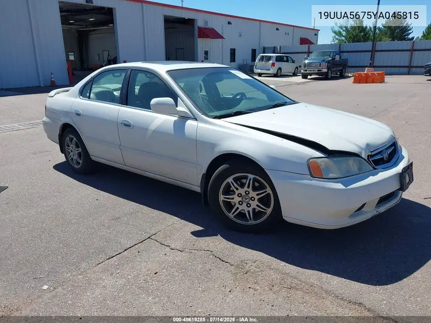 2000 Acura Tl 3.2 VIN: 19UUA5675YA045815 Lot: 45619285
