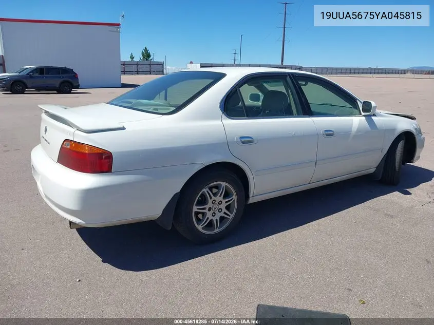 2000 Acura Tl 3.2 VIN: 19UUA5675YA045815 Lot: 45619285