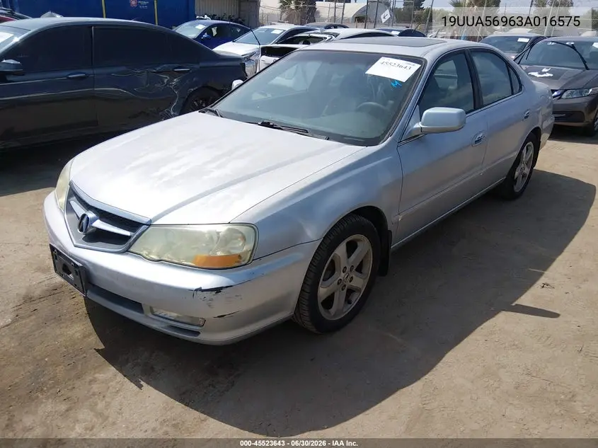 2003 Acura Tl 3.2 Type S VIN: 19UUA56963A016575 Lot: 45523643