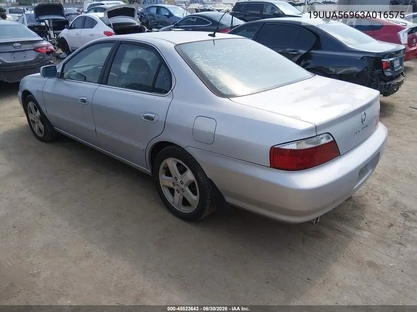 2003 Acura Tl 3.2 Type S VIN: 19UUA56963A016575 Lot: 45523643