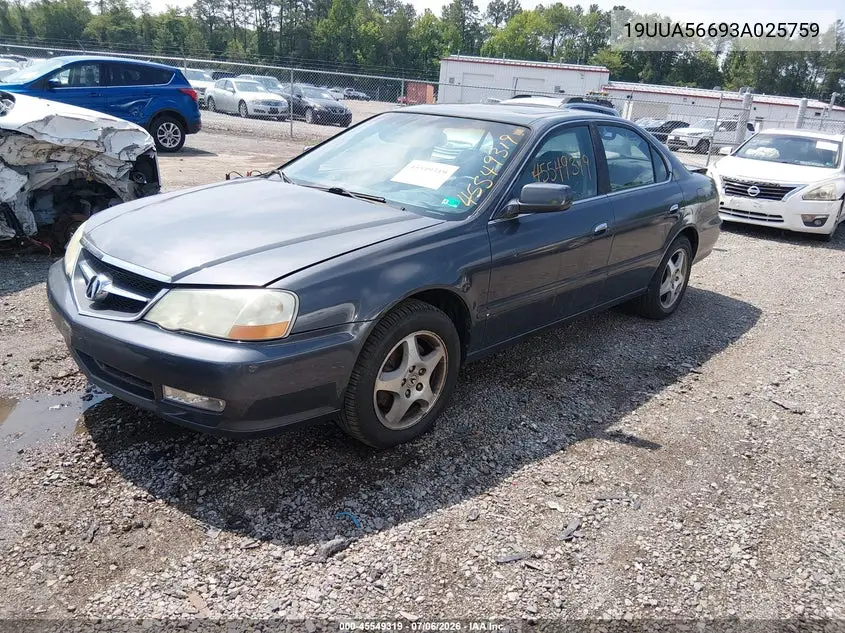 2003 Acura Tl 3.2 VIN: 19UUA56693A025759 Lot: 45549319