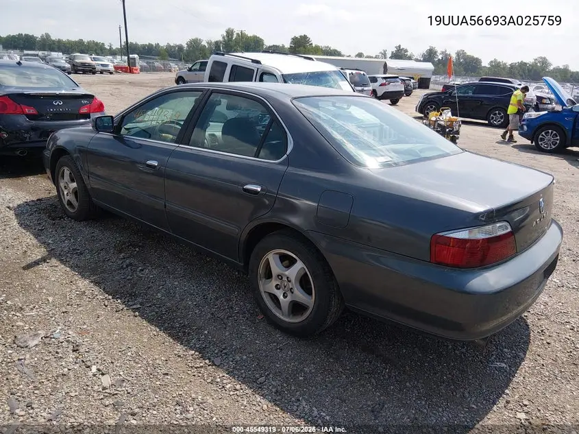 2003 Acura Tl 3.2 VIN: 19UUA56693A025759 Lot: 45549319