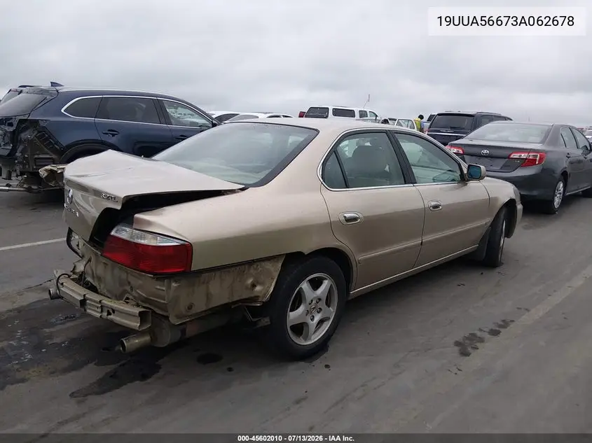 2003 Acura Tl 3.2 VIN: 19UUA56673A062678 Lot: 45602010