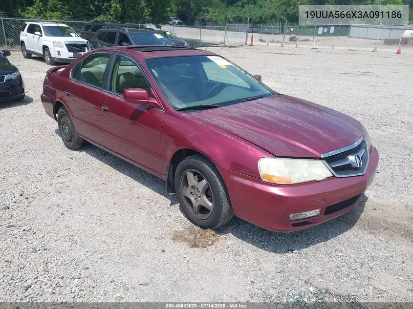 2003 Acura Tl 3.2 VIN: 19UUA566X3A091186 Lot: 45633626