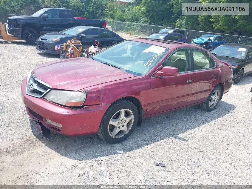 2003 Acura Tl 3.2 VIN: 19UUA566X3A091186 Lot: 45633626