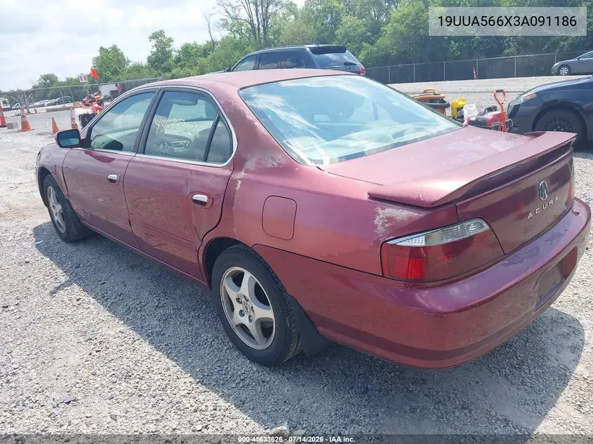 2003 Acura Tl 3.2 VIN: 19UUA566X3A091186 Lot: 45633626