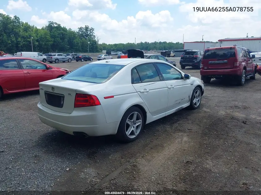 2005 Acura Tl VIN: 19UUA66255A078755 Lot: 45504478