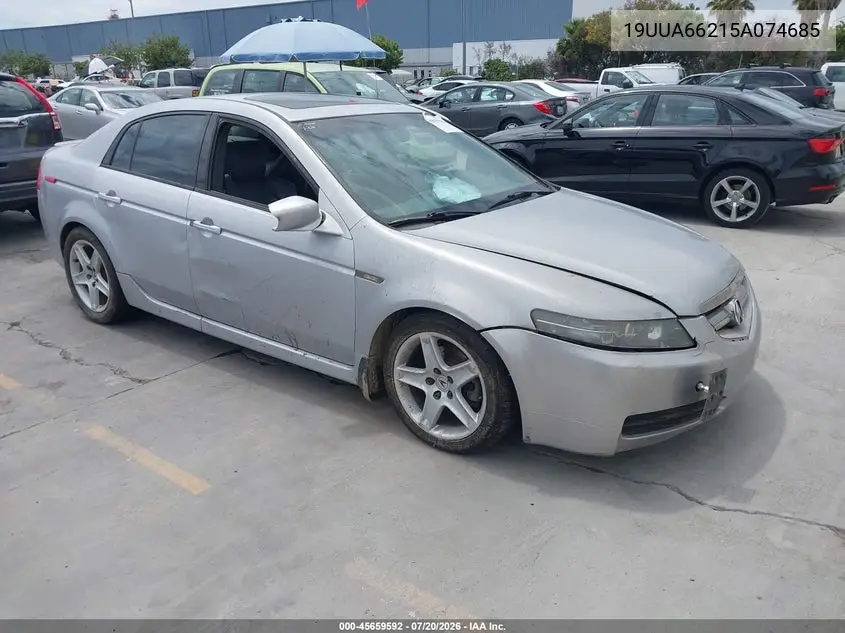 2005 Acura Tl VIN: 19UUA66215A074685 Lot: 45659592