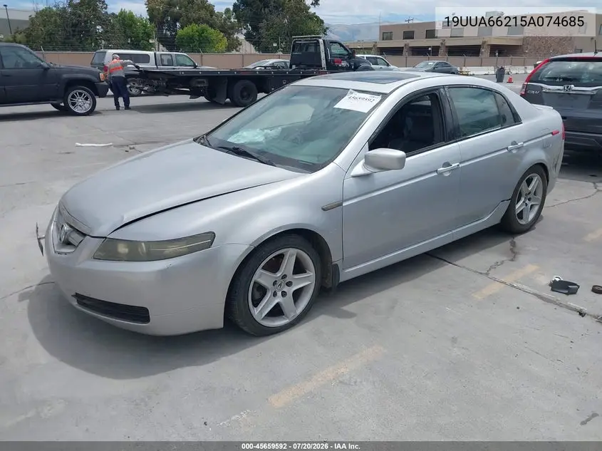 2005 Acura Tl VIN: 19UUA66215A074685 Lot: 45659592