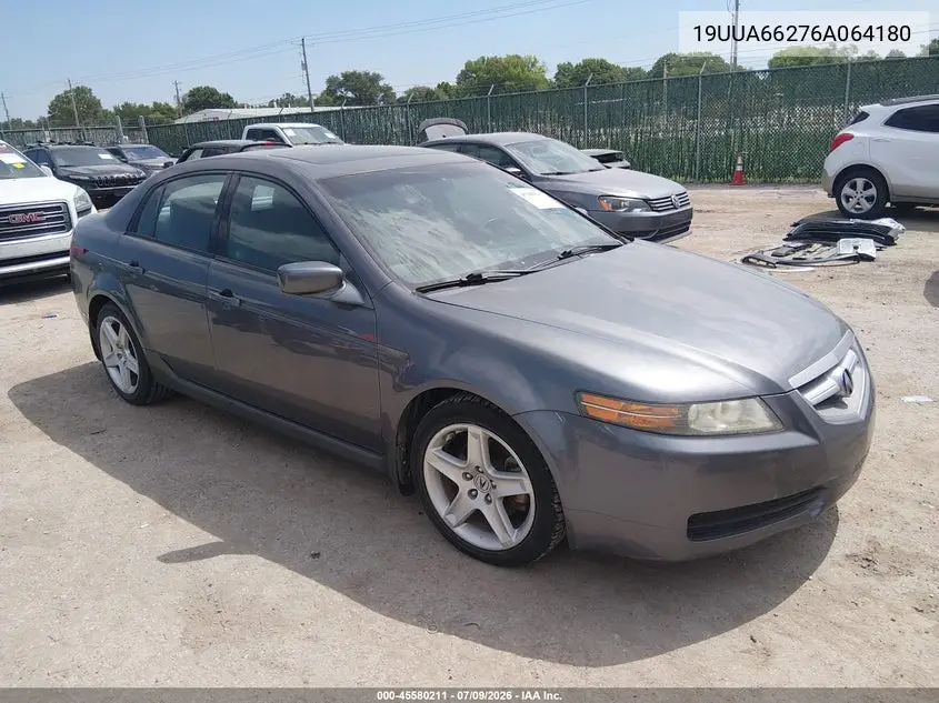 2006 Acura Tl VIN: 19UUA66276A064180 Lot: 45580211