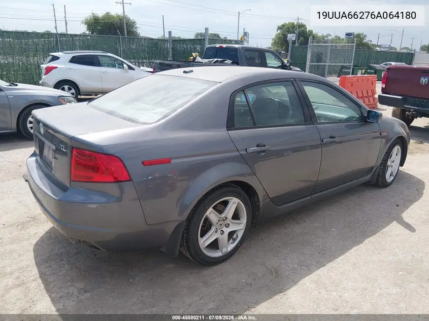 2006 Acura Tl VIN: 19UUA66276A064180 Lot: 45580211