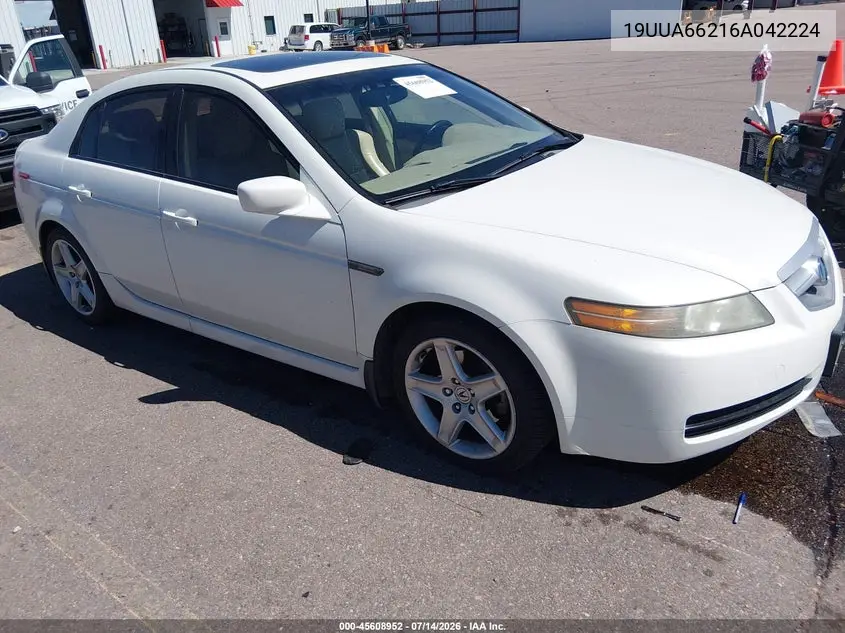 2006 Acura Tl VIN: 19UUA66216A042224 Lot: 45608952