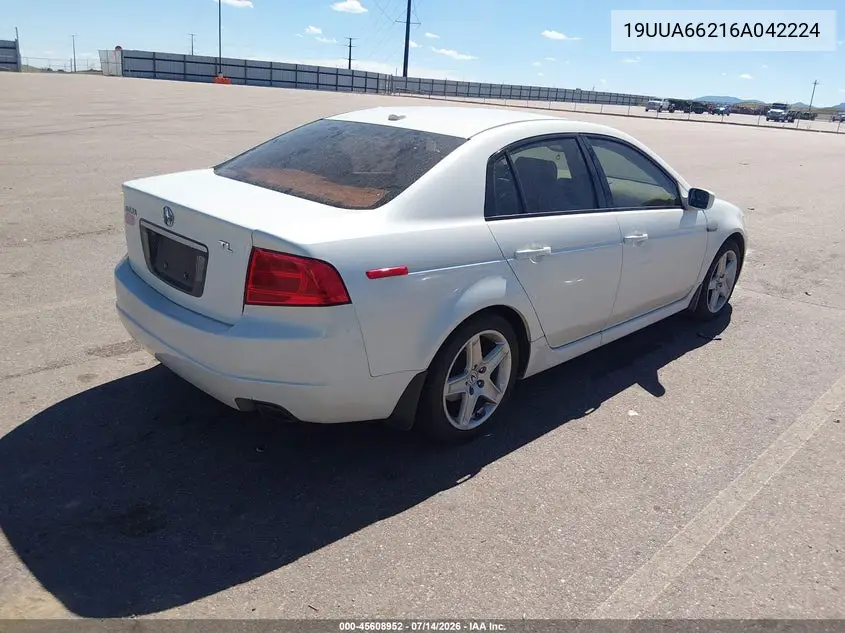 2006 Acura Tl VIN: 19UUA66216A042224 Lot: 45608952