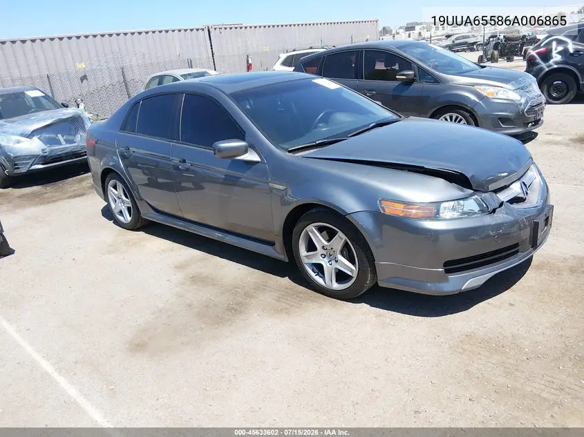 2006 Acura Tl VIN: 19UUA65586A006865 Lot: 45633602