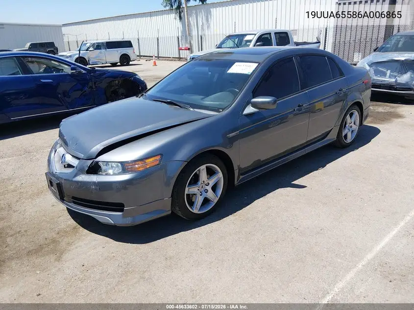 2006 Acura Tl VIN: 19UUA65586A006865 Lot: 45633602