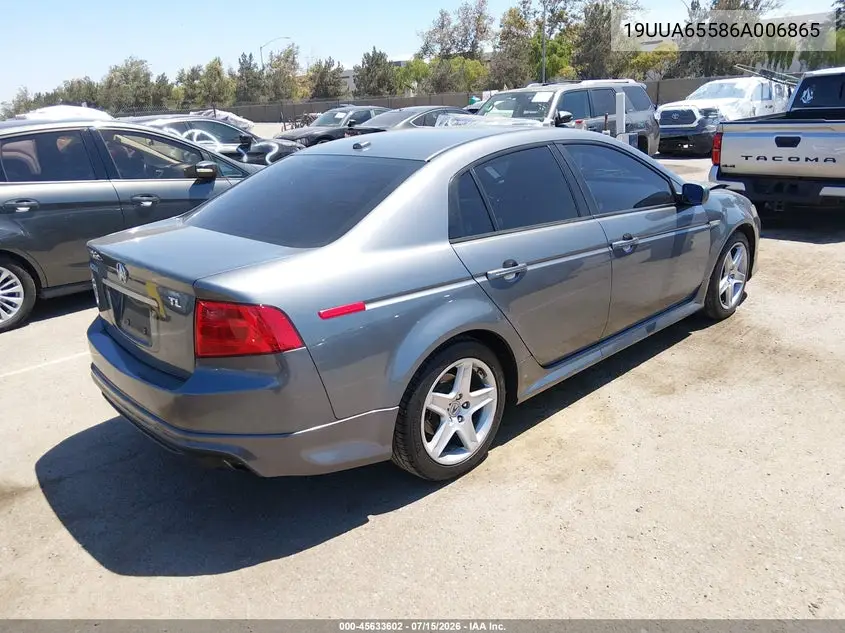 2006 Acura Tl VIN: 19UUA65586A006865 Lot: 45633602