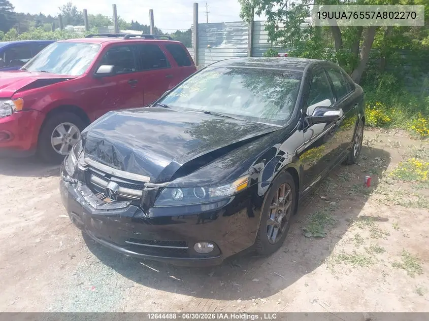 2007 Acura Tl Type S VIN: 19UUA76557A802270 Lot: 12644488X