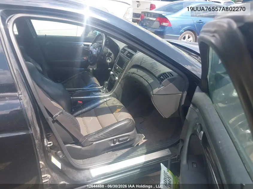 2007 Acura Tl Type S VIN: 19UUA76557A802270 Lot: 12644488X