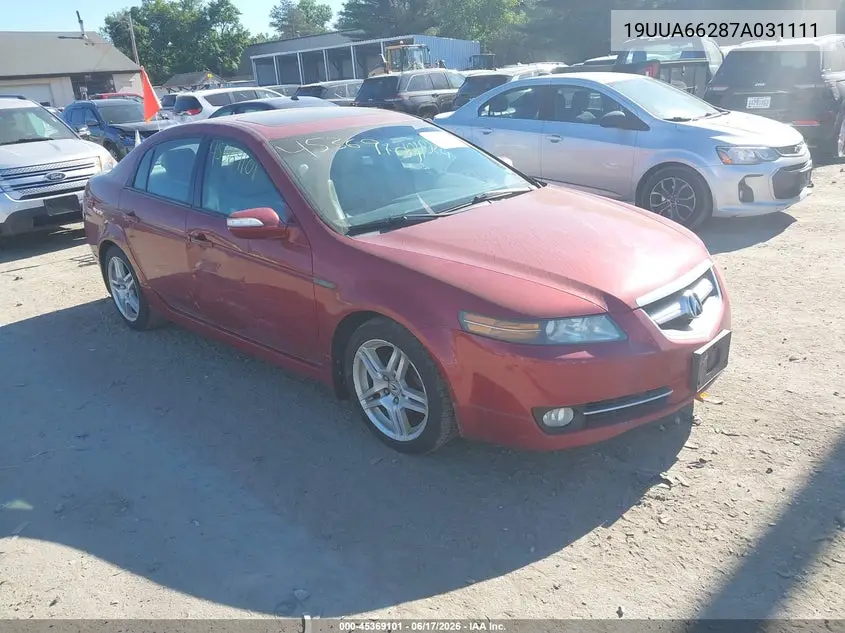 2007 Acura Tl 3.2 VIN: 19UUA66287A031111 Lot: 45369101