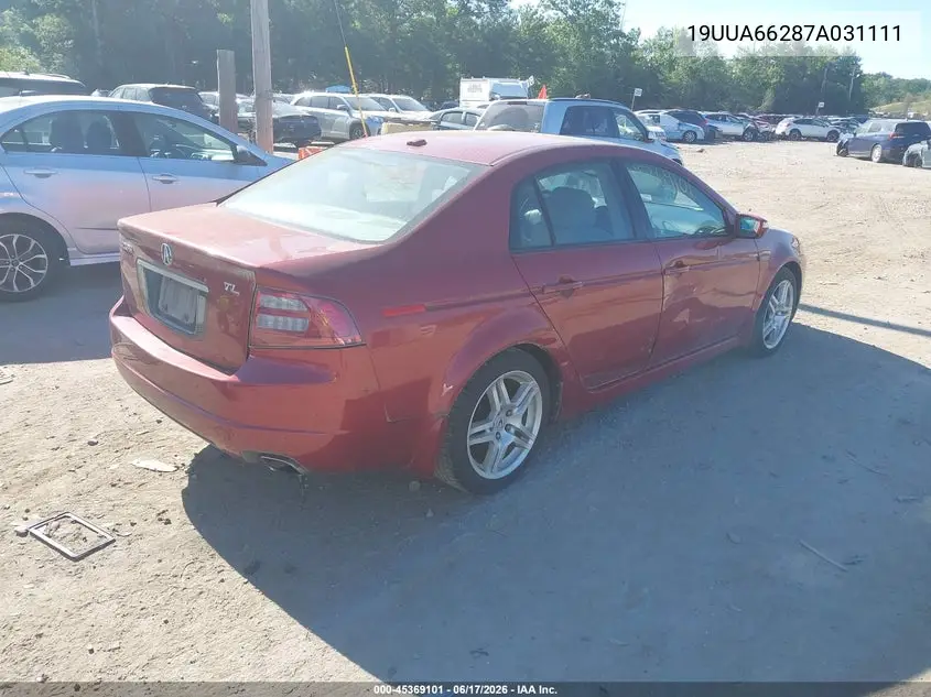 2007 Acura Tl 3.2 VIN: 19UUA66287A031111 Lot: 45369101