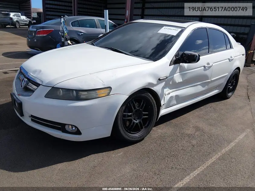 2007 Acura Tl Type S VIN: 19UUA76517A000749 Lot: 45486995