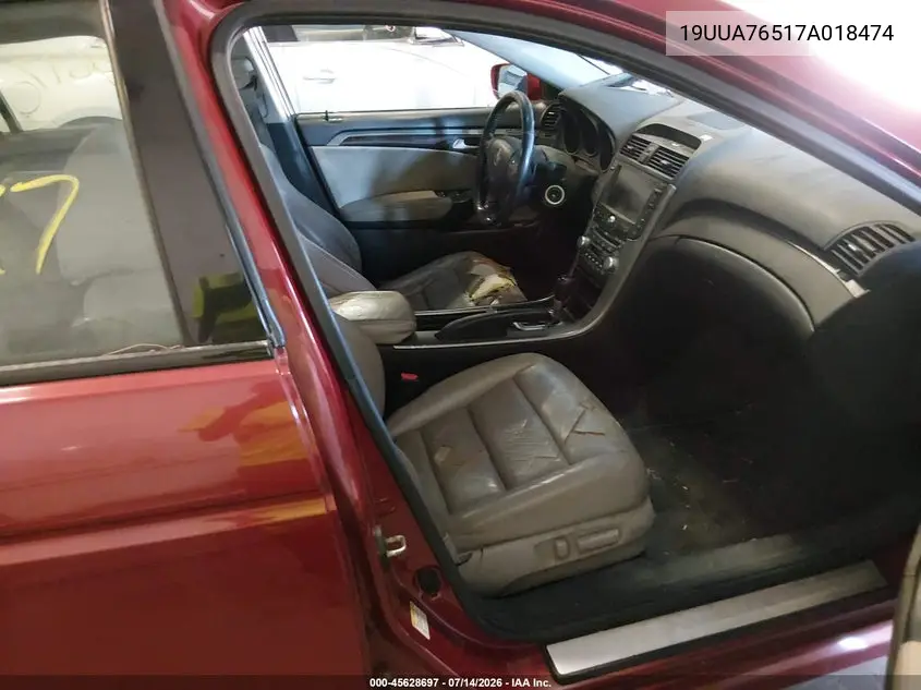 2007 Acura Tl Type S VIN: 19UUA76517A018474 Lot: 45628697