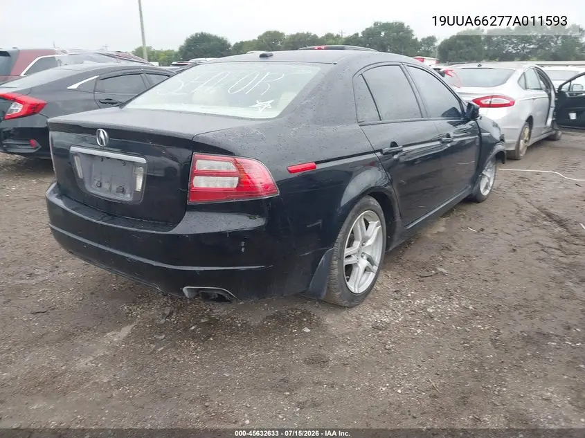 2007 Acura Tl 3.2 VIN: 19UUA66277A011593 Lot: 45632633