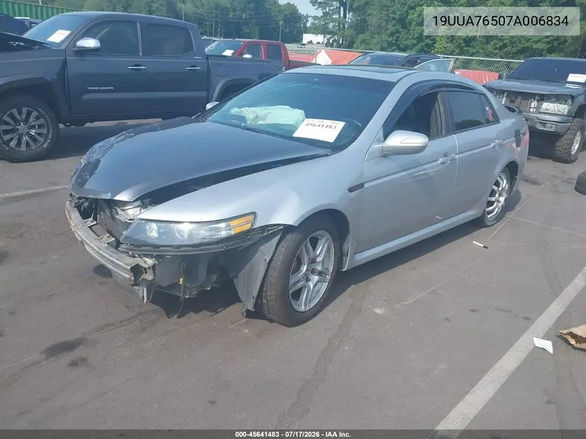 2007 Acura Tl Type S VIN: 19UUA76507A006834 Lot: 45641483