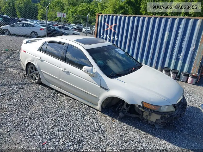2008 Acura Tl 3.2 VIN: 19UUA66218A028455 Lot: 45049151