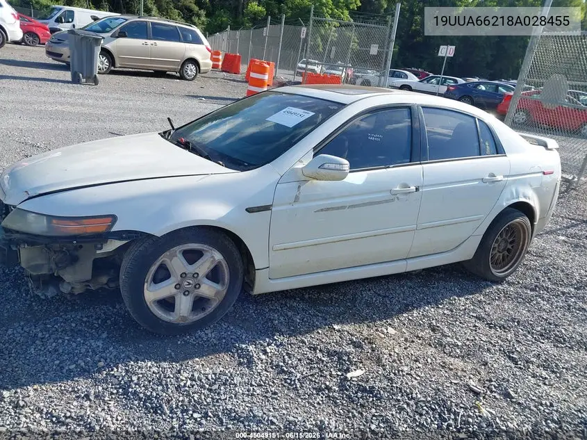 2008 Acura Tl 3.2 VIN: 19UUA66218A028455 Lot: 45049151