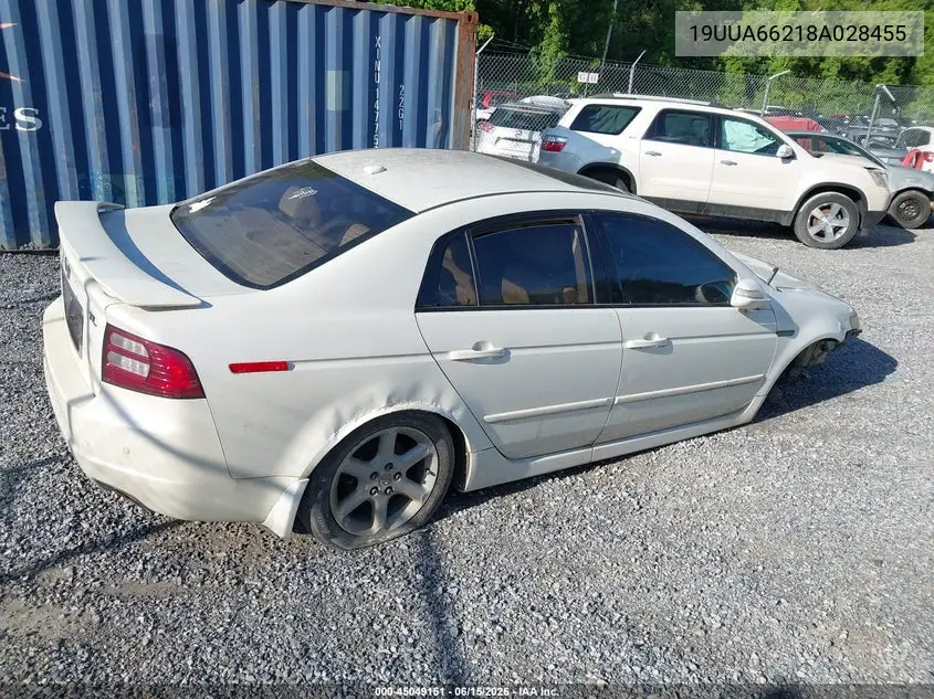 2008 Acura Tl 3.2 VIN: 19UUA66218A028455 Lot: 45049151