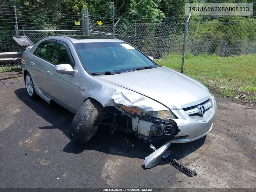 2008 Acura Tl 3.2 VIN: 19UUA662X8A008513 Lot: 45520450