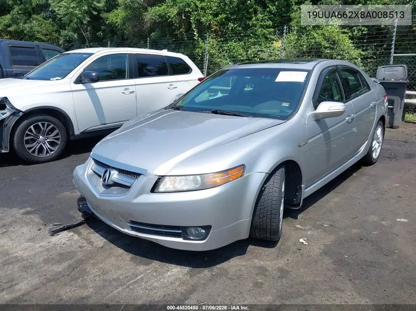 2008 Acura Tl 3.2 VIN: 19UUA662X8A008513 Lot: 45520450