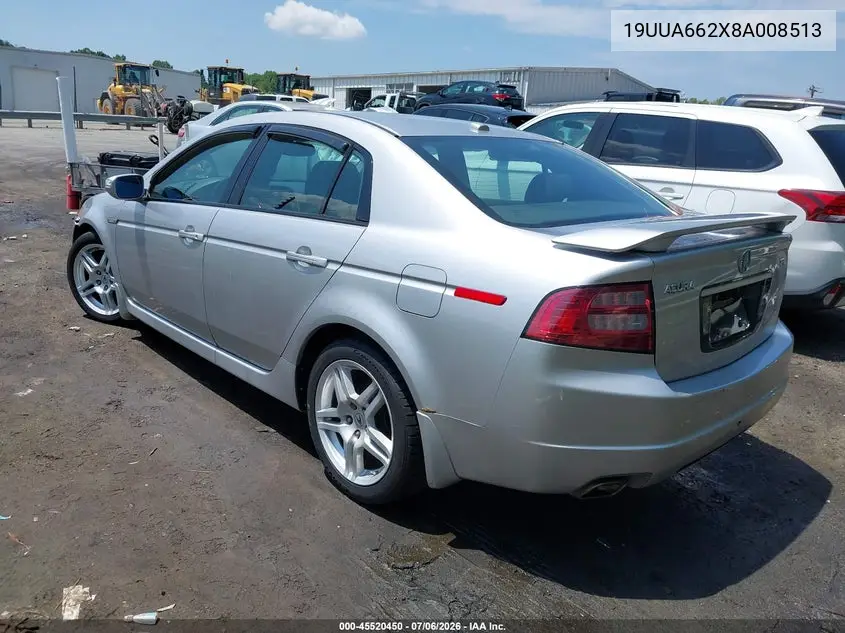 2008 Acura Tl 3.2 VIN: 19UUA662X8A008513 Lot: 45520450