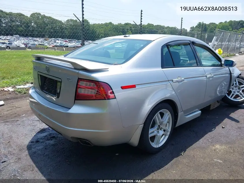2008 Acura Tl 3.2 VIN: 19UUA662X8A008513 Lot: 45520450