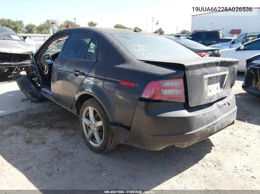 2008 Acura Tl 3.2 VIN: 19UUA66228A026536 Lot: 45577564