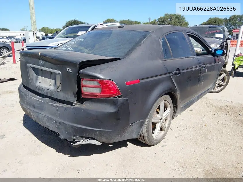 2008 Acura Tl 3.2 VIN: 19UUA66228A026536 Lot: 45577564