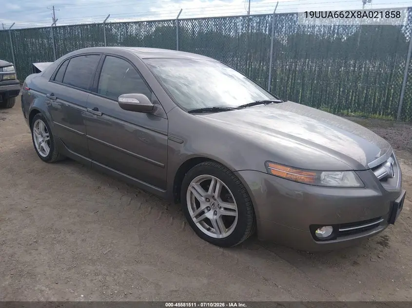 2008 Acura Tl 3.2 VIN: 19UUA662X8A021858 Lot: 45581511