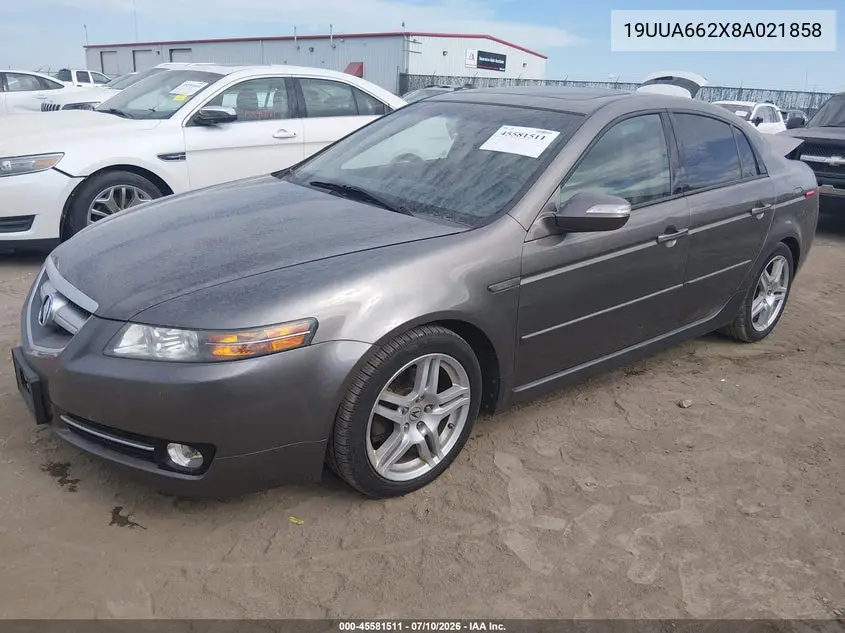 2008 Acura Tl 3.2 VIN: 19UUA662X8A021858 Lot: 45581511
