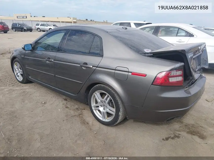 2008 Acura Tl 3.2 VIN: 19UUA662X8A021858 Lot: 45581511