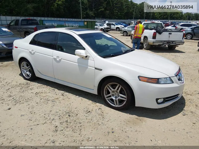 2008 Acura Tl 3.2 VIN: 19UUA66278A035894 Lot: 45588402
